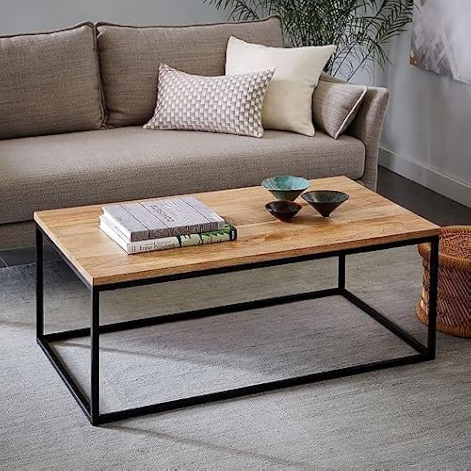 Metal & Wood Plated Table with MDF Top